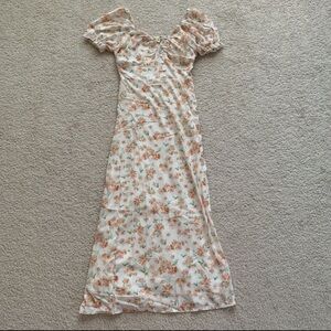 Sundae Muse orange floral midi dress